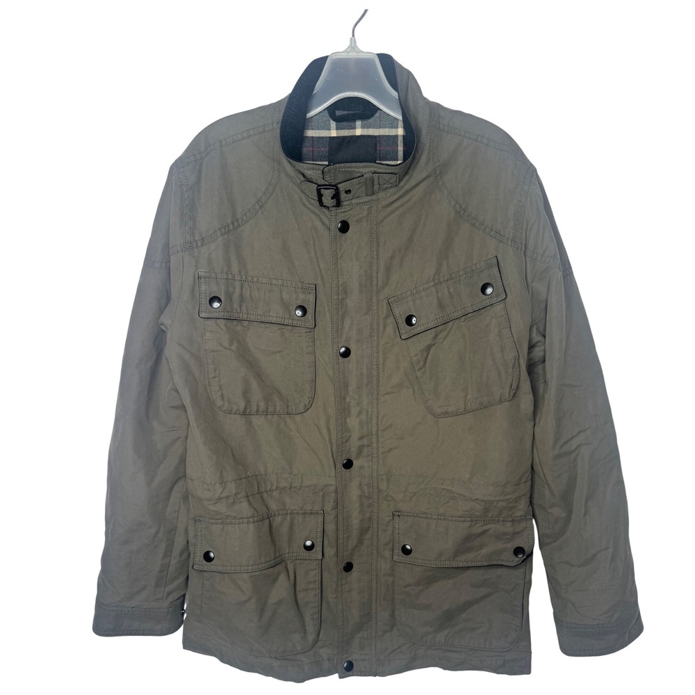 Banana Republic Mens Wax Coated Field Jacket Water Resistant Green Medium M